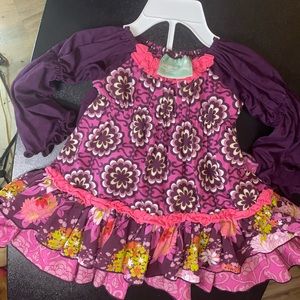 Sage And Lilly Girls 18M Top Purple Floral Ruffle